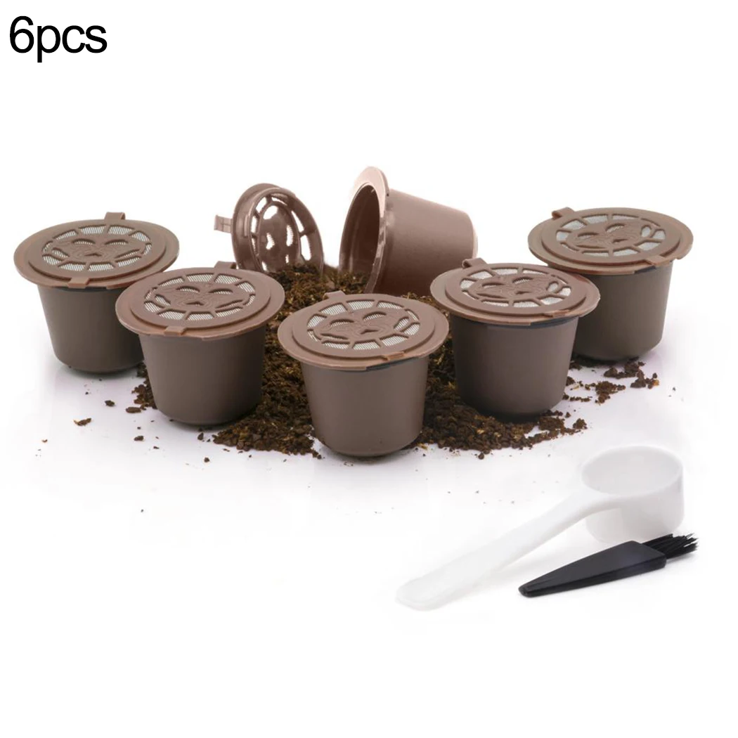 6PCS Reusable Coffee Capsules Cup With Spoon Brush Refillable Coffee Capsule Refilling Filter Coffeeware Cup Holder Pod Strainer
6PCS Reusable Coffee Capsules Cup With Spoon Brush Refillable Coffee Capsule Refilling Filter Coffeeware Cup Holder Pod Strainer