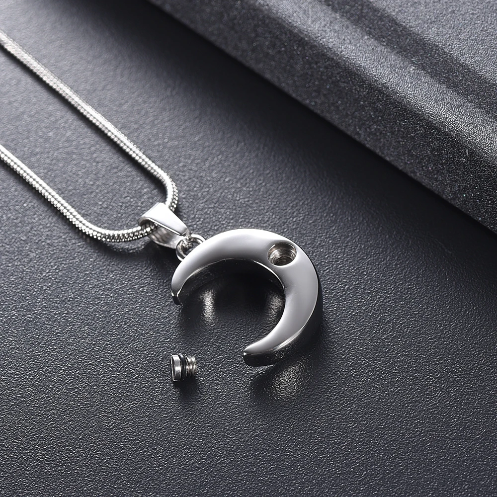 2021 Smooth Moon Cremation Jewelry Hold Human/Pet Funeral Ashes Stainless Steel keepsake Memorial Urn Pendant Necklace
2021 Smooth Moon Cremation Jewelry Hold Human/Pet Funeral Ashes Stainless Steel keepsake Memorial Urn Pendant Necklace