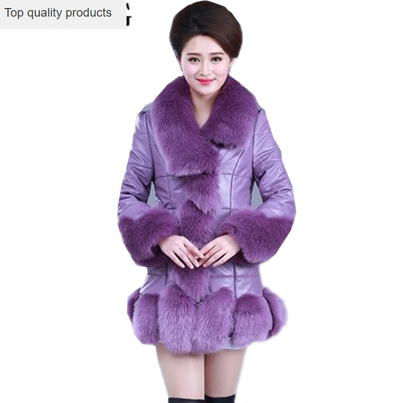 Женская зимняя теплая куртка размера плюс 4XL из искусственной кожи, женское длинное облегающее меховое пальто в стиле пэчворк, верхняя одеж...
Женская зимняя теплая куртка размера плюс 4XL из искусственной кожи, женское длинное облегающее меховое пальто в стиле пэчворк, верхняя одеж...