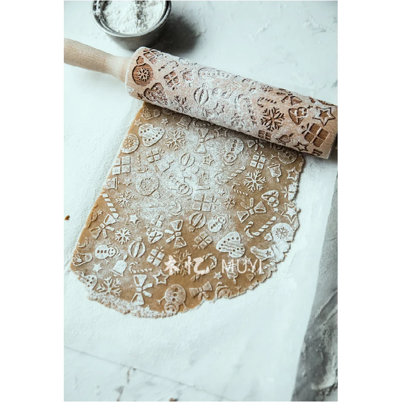 Christmas Elk Snowflake Wooden Rolling Pin High Quality Noodle Biscuit Fondant Cake Dough Cookies Baking Dough Patterned Roller
Christmas Elk Snowflake Wooden Rolling Pin High Quality Noodle Biscuit Fondant Cake Dough Cookies Baking Dough Patterned Roller