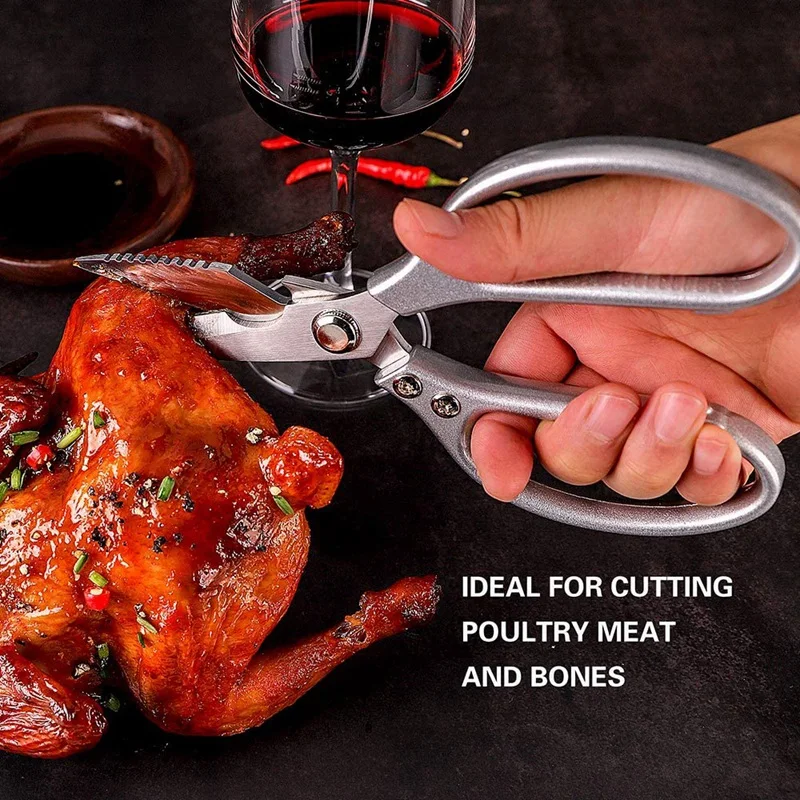 Multifunctional Kitchen Scissors,Poultry Scissors Made Of Stainless Steel with Aluminum Handle for Chicken,Fish,Meat
Multifunctional Kitchen Scissors,Poultry Scissors Made Of Stainless Steel with Aluminum Handle for Chicken,Fish,Meat