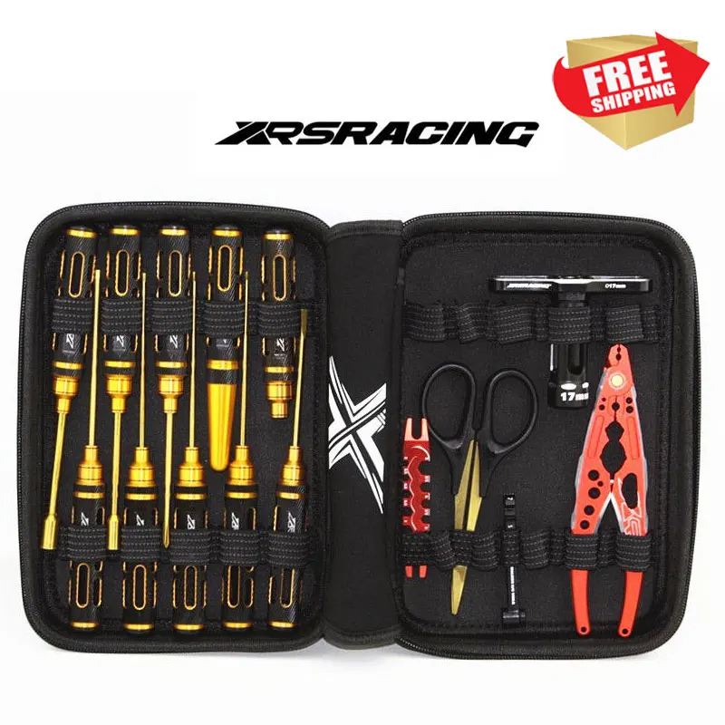 RC Radio control car parts tools set Black gold twill light double color hexagon socket shock pliers hole opener scissors wrench
RC Radio control car parts tools set Black gold twill light double color hexagon socket shock pliers hole opener scissors wrench