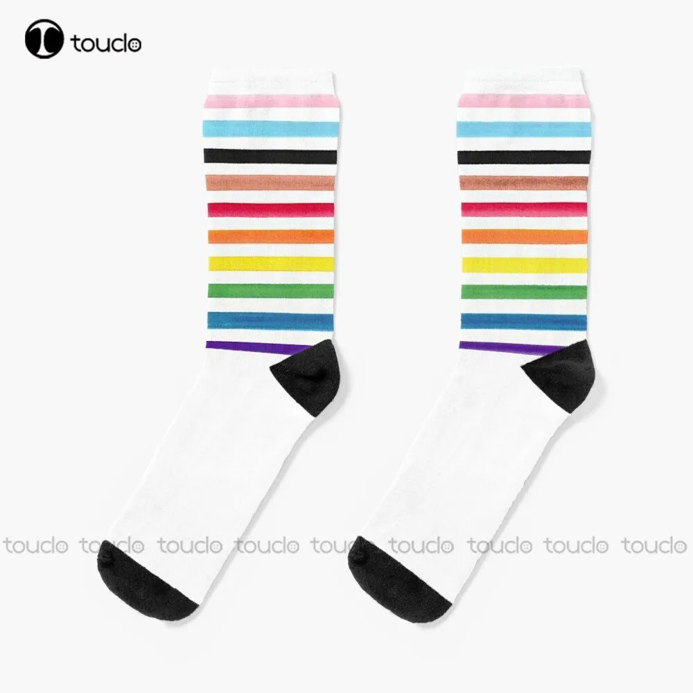 Progress Pride Stripes Gay Pride Flag, Transgender Flag Socks Soccer Socks Women Halloween Christmas Fashion New Gift Funny Sock
Progress Pride Stripes Gay Pride Flag, Transgender Flag Socks Soccer Socks Women Halloween Christmas Fashion New Gift Funny Sock