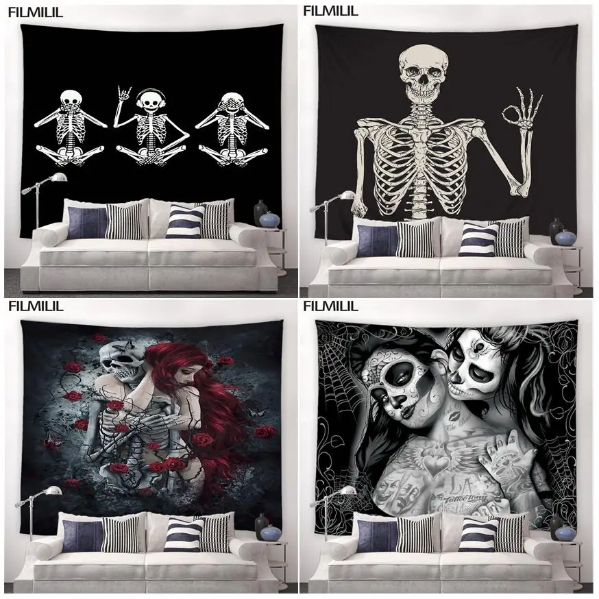 Skull Art Tapestry Psychedelic Skeleton Tapestries Dorm Bedroom Room Hippie Decor Wall Hanging Chic Beach Blanket Camping Carpet
Skull Art Tapestry Psychedelic Skeleton Tapestries Dorm Bedroom Room Hippie Decor Wall Hanging Chic Beach Blanket Camping Carpet