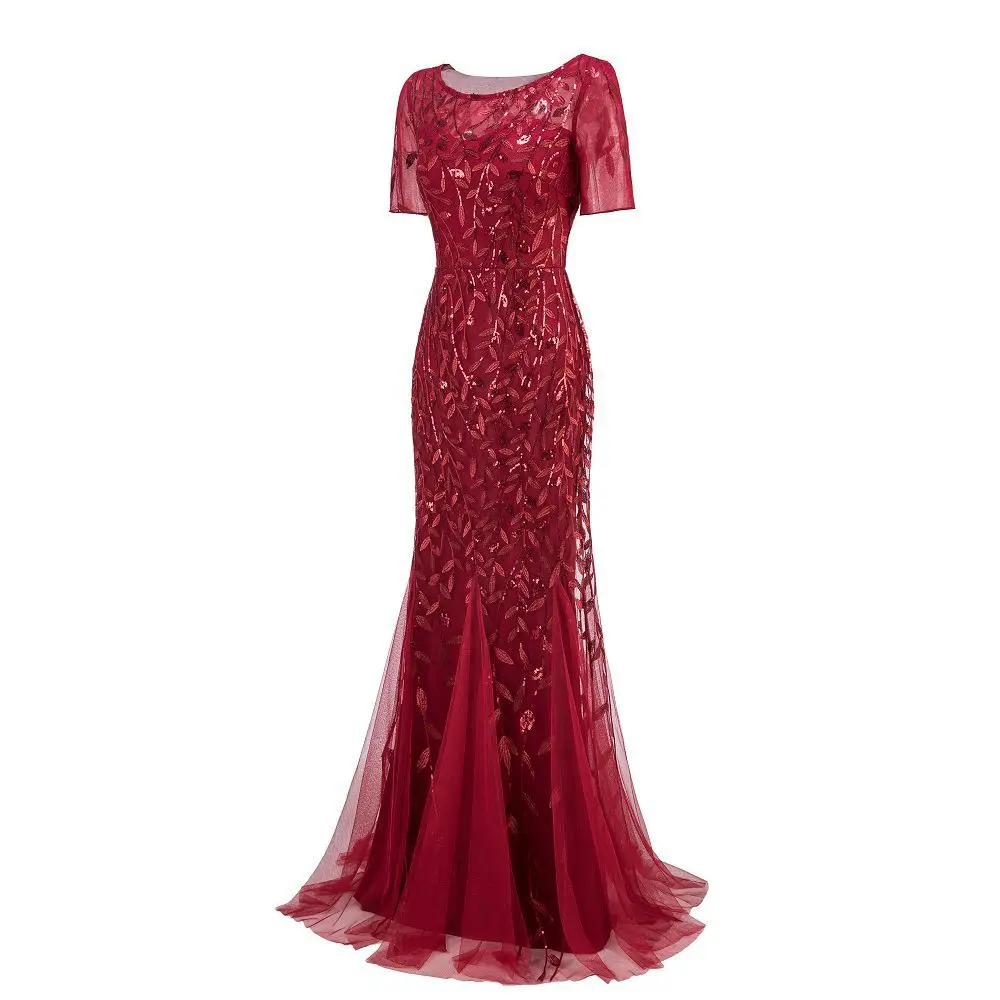 2021 Hot Sale Sequin Mesh short sleeve Gauze Fishtail Slim Evening Long Dress Women's Banquet party maxi Dress Robe De Soiree
2021 Hot Sale Sequin Mesh short sleeve Gauze Fishtail Slim Evening Long Dress Women's Banquet party maxi Dress Robe De Soiree