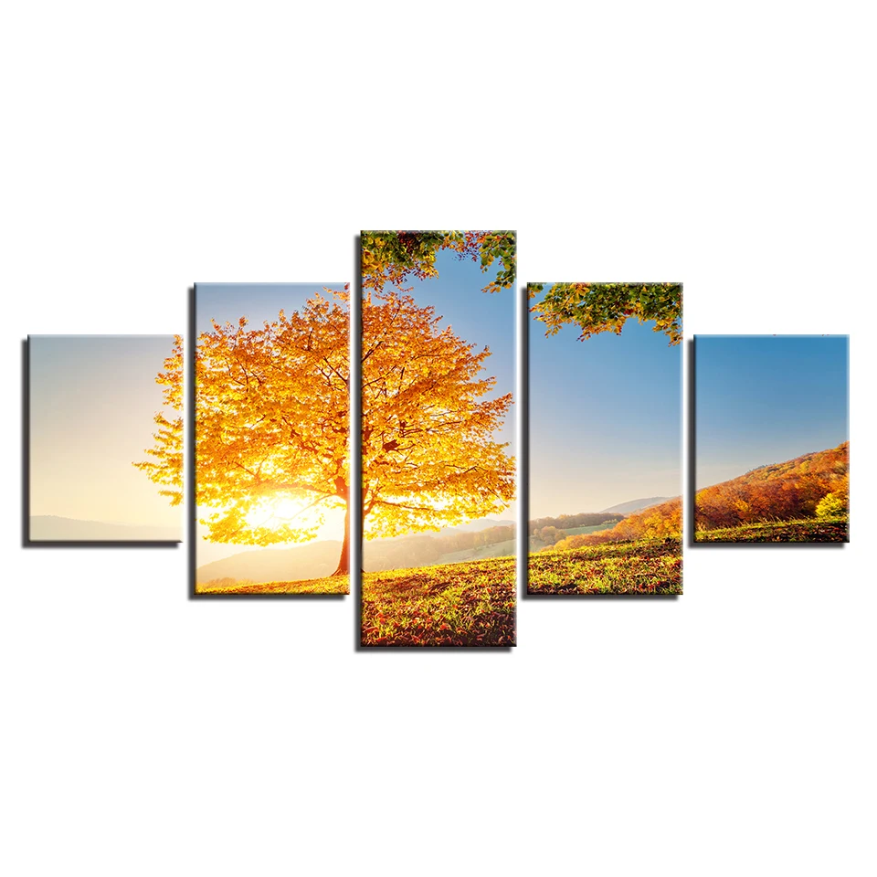 Canvas Painting Wall Art Home Decor 5 Pieces Golden Tree For Living Room Modern HD Printed Sunset Landscape Pictures(No Frame)
Canvas Painting Wall Art Home Decor 5 Pieces Golden Tree For Living Room Modern HD Printed Sunset Landscape Pictures(No Frame)