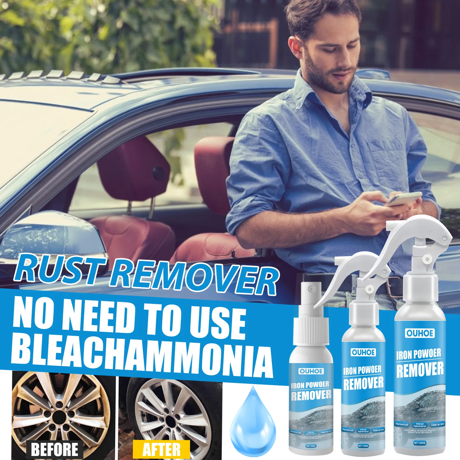 256ml Automobile Iron Powder Anti-rust and Rust Remover Automobile Supplies Oxide Layer Wheel Hub Cleaner
256ml Automobile Iron Powder Anti-rust and Rust Remover Automobile Supplies Oxide Layer Wheel Hub Cleaner