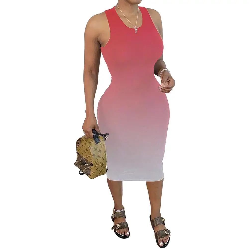 Wholesale Streetwear Tank Pencil Dresses Casual Women O Neck Sleeveless Bandage Sundress Summer Colorful Print Midi Vestidos
Wholesale Streetwear Tank Pencil Dresses Casual Women O Neck Sleeveless Bandage Sundress Summer Colorful Print Midi Vestidos