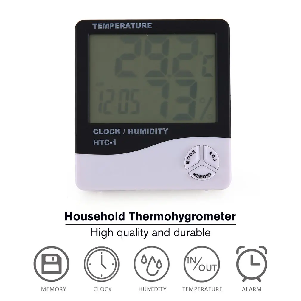 Thermohygrometer Single Temperature Large Screen Household Electronic Thermohygrometer With Alarm Clock
Thermohygrometer Single Temperature Large Screen Household Electronic Thermohygrometer With Alarm Clock