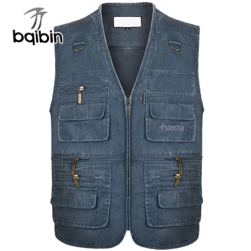 Plus Size Outdoor Denim Waistcoat Men Cotton Vintage Multi-pocket Sleeveless Jackets Male Photograph Mens Vest Chaleco Hombre
Plus Size Outdoor Denim Waistcoat Men Cotton Vintage Multi-pocket Sleeveless Jackets Male Photograph Mens Vest Chaleco Hombre