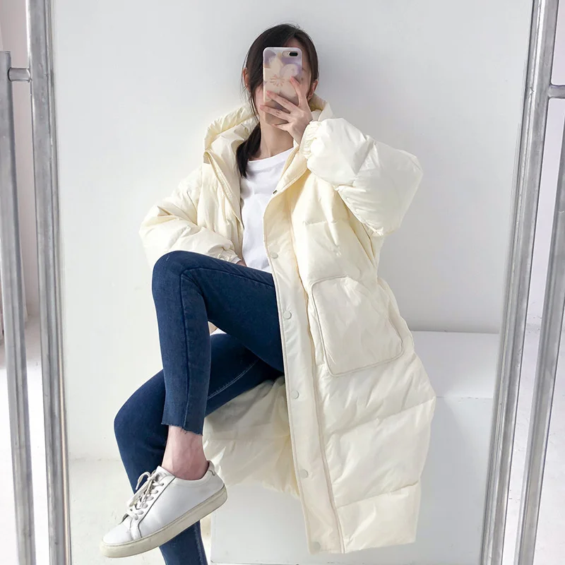 SHZQ 2021 New Women Down Jacket Ultra Light Warm Hooded Coat Long Winter Warm Parka Fashion Female Jacket White Jackets
SHZQ 2021 New Women Down Jacket Ultra Light Warm Hooded Coat Long Winter Warm Parka Fashion Female Jacket White Jackets