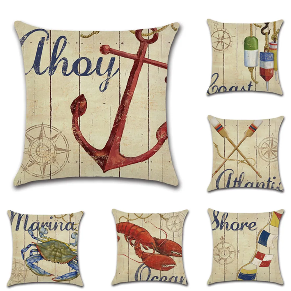 Retro Deck Plank Cushion Cover Rudder Anchor Printing Throw Pillow Case Home Decorative Linen Lobster Crab Car Sofa Pillowcase
Retro Deck Plank Cushion Cover Rudder Anchor Printing Throw Pillow Case Home Decorative Linen Lobster Crab Car Sofa Pillowcase