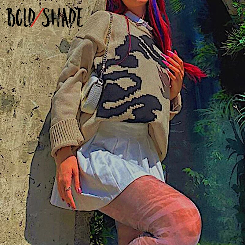 Bold Shade Fairy Grunge Aesthetic Y2K Knit Sweater Round Neck Women 90s Indie Vnitage Fashion Sweaters Oversize Print Top Autumn
Bold Shade Fairy Grunge Aesthetic Y2K Knit Sweater Round Neck Women 90s Indie Vnitage Fashion Sweaters Oversize Print Top Autumn