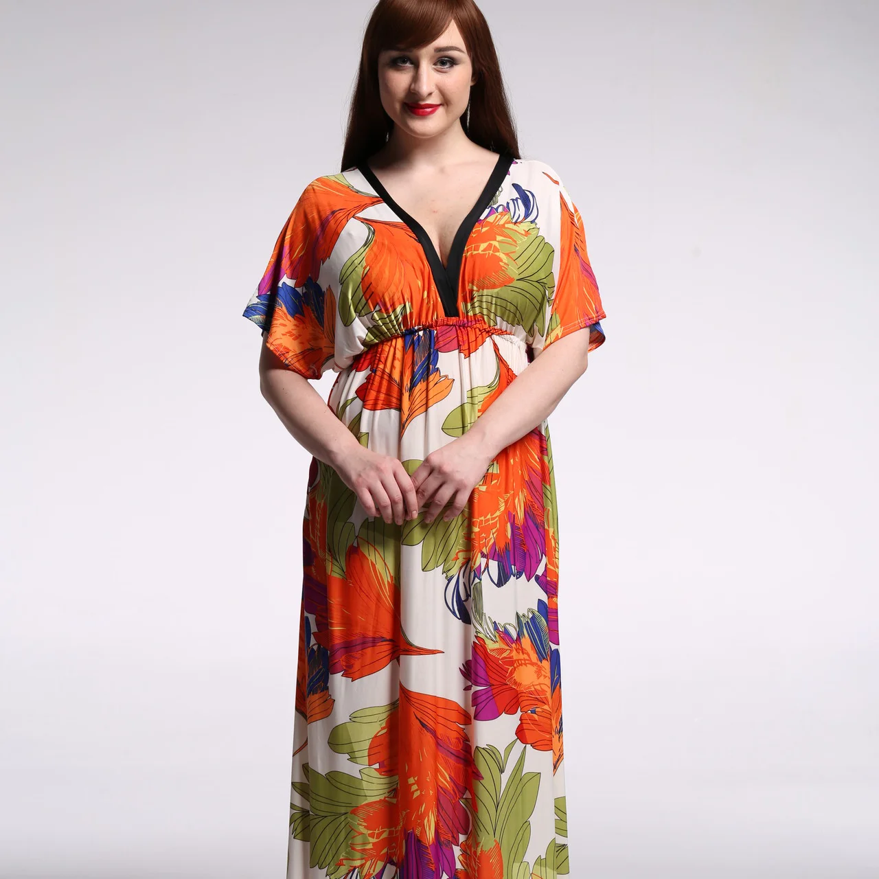 2021 Muslim New Summer Bohemian Maxi Ice Silk Bat Sleeve V-neck Plus Size Sexy Dress Temperament All Match Dress Long
2021 Muslim New Summer Bohemian Maxi Ice Silk Bat Sleeve V-neck Plus Size Sexy Dress Temperament All Match Dress Long