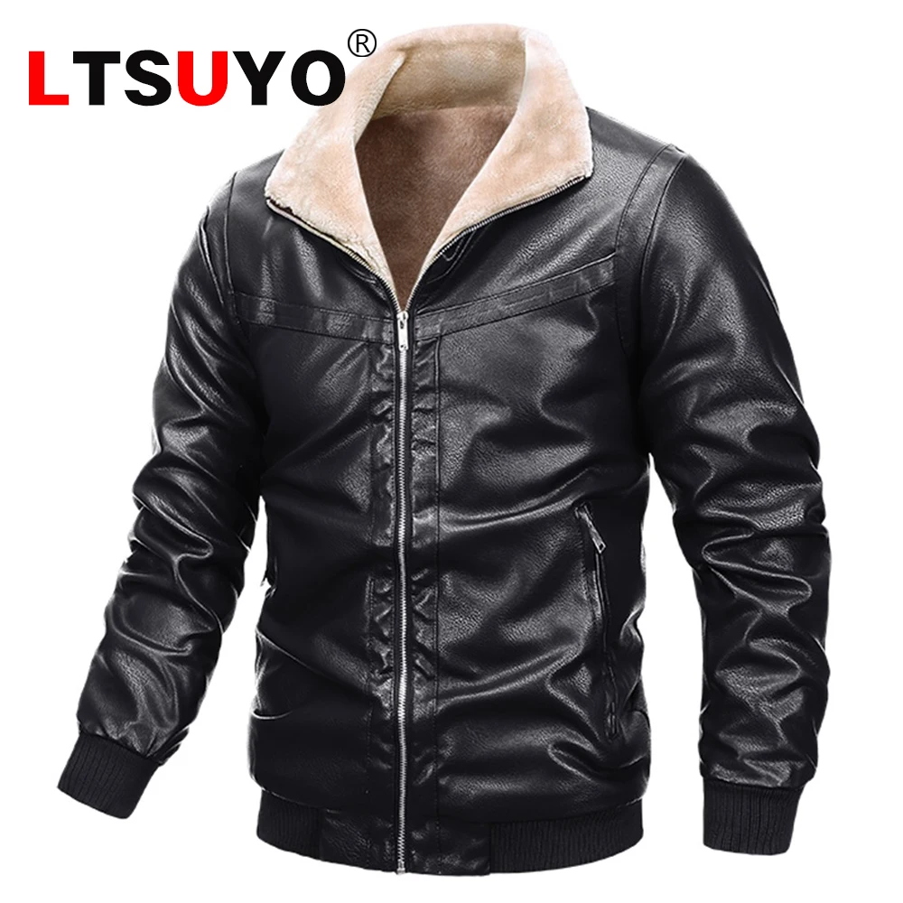 Мужская зимняя кожаная куртка с меховым воротником, Высококачественная теплая мотоциклетная куртка из искусственной кожи на флисе, мотоци...
Мужская зимняя кожаная куртка с меховым воротником, Высококачественная теплая мотоциклетная куртка из искусственной кожи на флисе, мотоци...