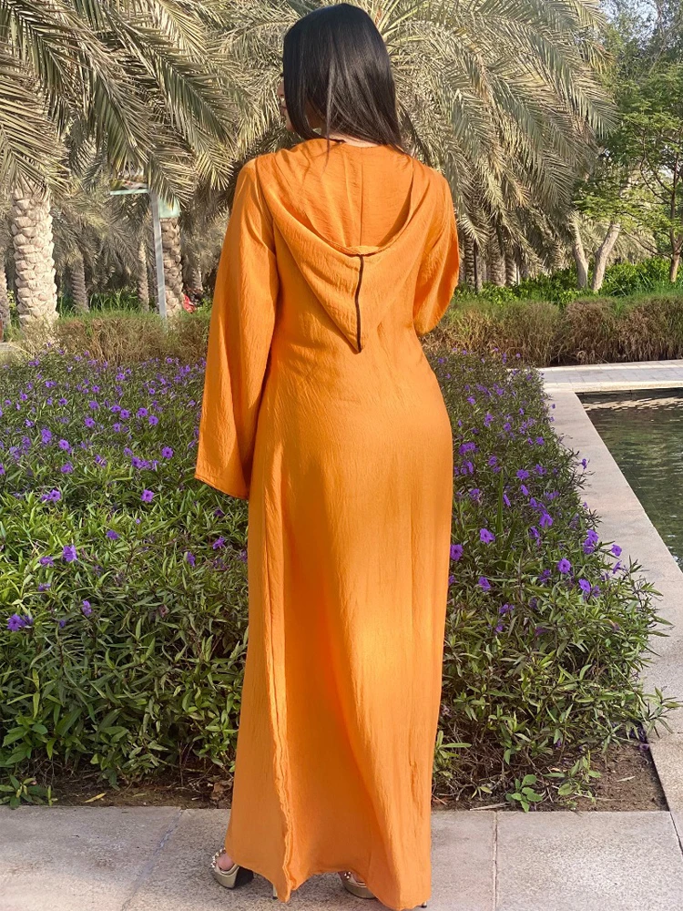 Eid al-Adha Dubai Jalabiya Hooded Abaya Tassel Women Muslim Arabic Maxi Dress Loose Morocco Gown Party Islamic Clothes Orange
Eid al-Adha Dubai Jalabiya Hooded Abaya Tassel Women Muslim Arabic Maxi Dress Loose Morocco Gown Party Islamic Clothes Orange