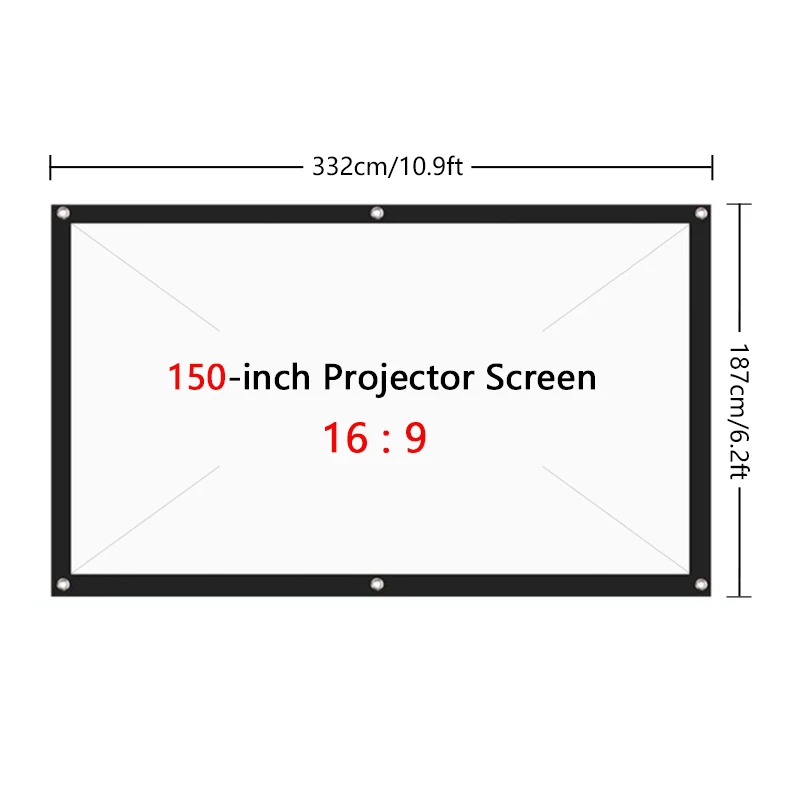 16:9 Hight-density Portable Foldable Projection Screen 1080P 3d 4K HD Projector Movie Screen 60 72 84 92 100 120 150 Inch
16:9 Hight-density Portable Foldable Projection Screen 1080P 3d 4K HD Projector Movie Screen 60 72 84 92 100 120 150 Inch