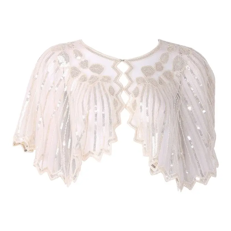 Womens 1920s European Vintage Shawl Glitter Sequins Striped Beaded Sheer Luxury Deco Evening Cape Dance Bolero Flapper Cover Up
Womens 1920s European Vintage Shawl Glitter Sequins Striped Beaded Sheer Luxury Deco Evening Cape Dance Bolero Flapper Cover Up