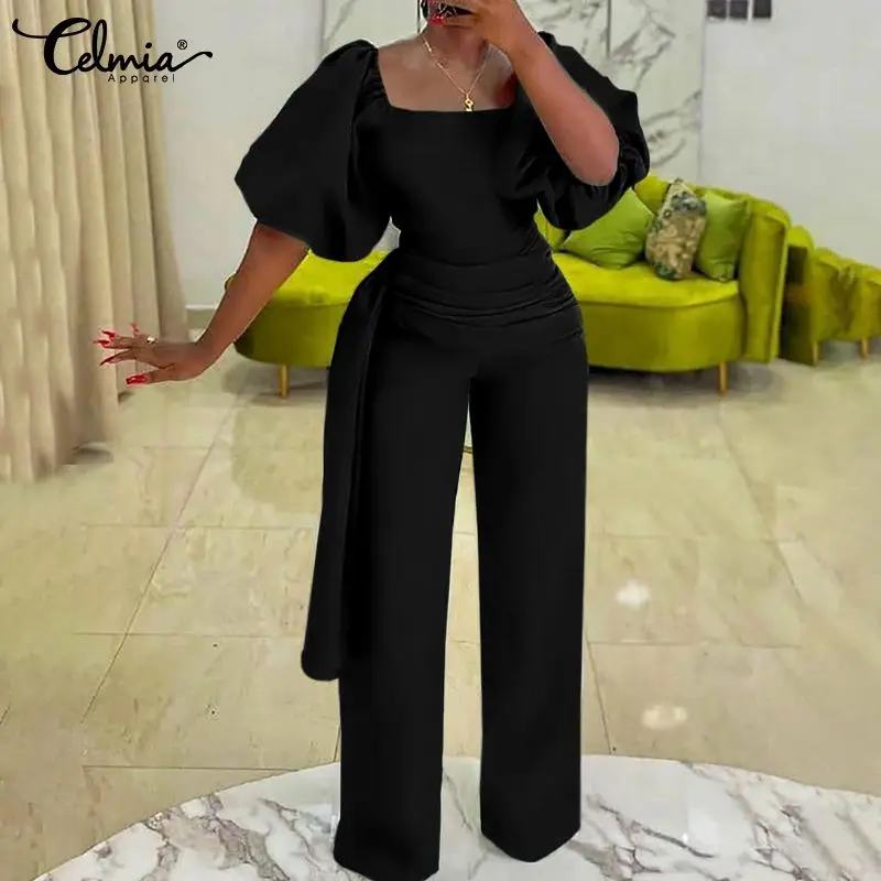 Celmia Elegant Square Collar Leggings Women Autumn 2021 Solid Jumpsuits Fashion Puff Sleeve Pleated Waisted Long Pants Overalls
Celmia Elegant Square Collar Leggings Women Autumn 2021 Solid Jumpsuits Fashion Puff Sleeve Pleated Waisted Long Pants Overalls