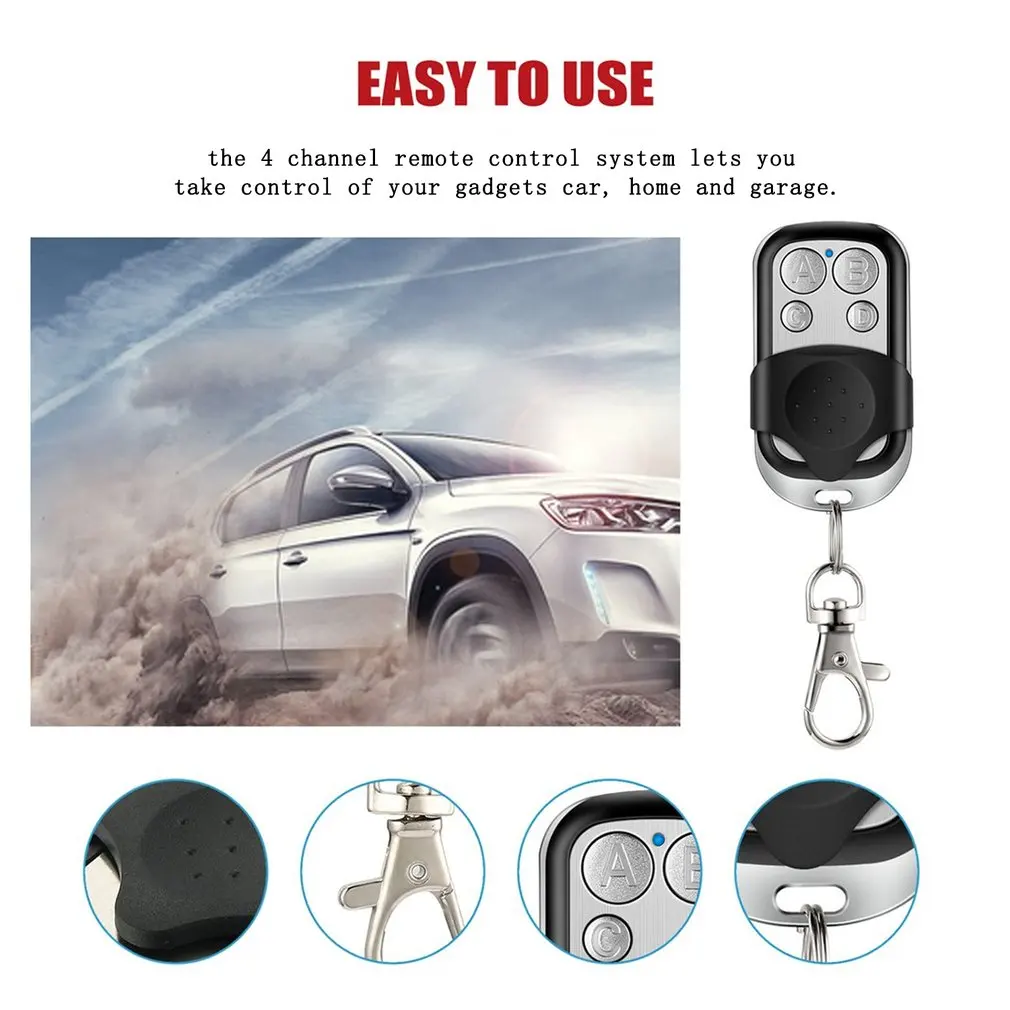 Door Remote 433MHz 4 channel remote control use all 433 MHz fixed code key chains car home and 1 pcs
Door Remote 433MHz 4 channel remote control use all 433 MHz fixed code key chains car home and 1 pcs