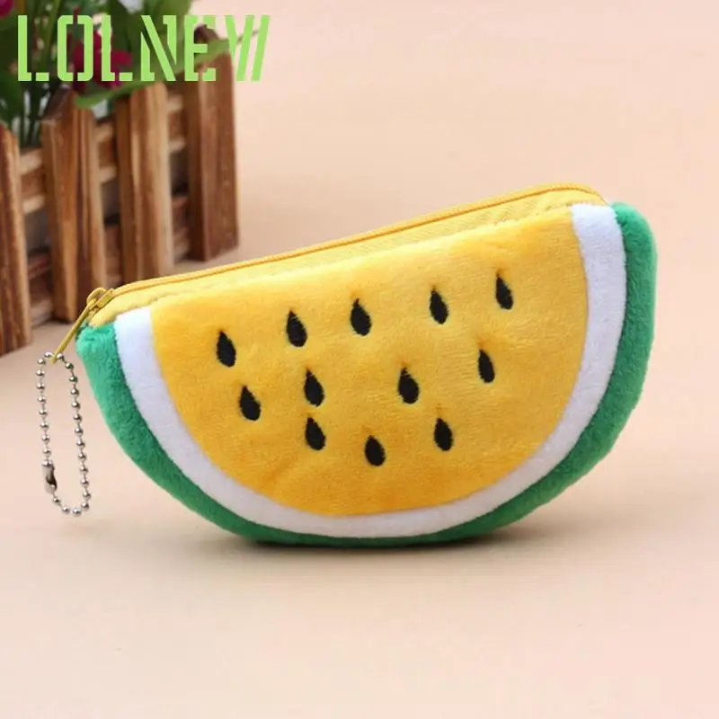 

Hot Sale Cute Fruits Watermelon Plush Pocket Purse Coin Bag Storage Bag Drop Shipping Money Clip Women Girls Coin Purses