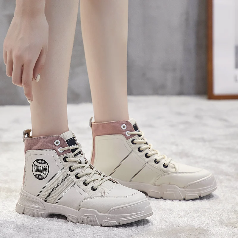 Women Platform Sneakers White High Top Vulcanize Shoes Leather Chunky Casual Shoe Fashion Autumn Leisure Flats Women's Sneaker
Women Platform Sneakers White High Top Vulcanize Shoes Leather Chunky Casual Shoe Fashion Autumn Leisure Flats Women's Sneaker