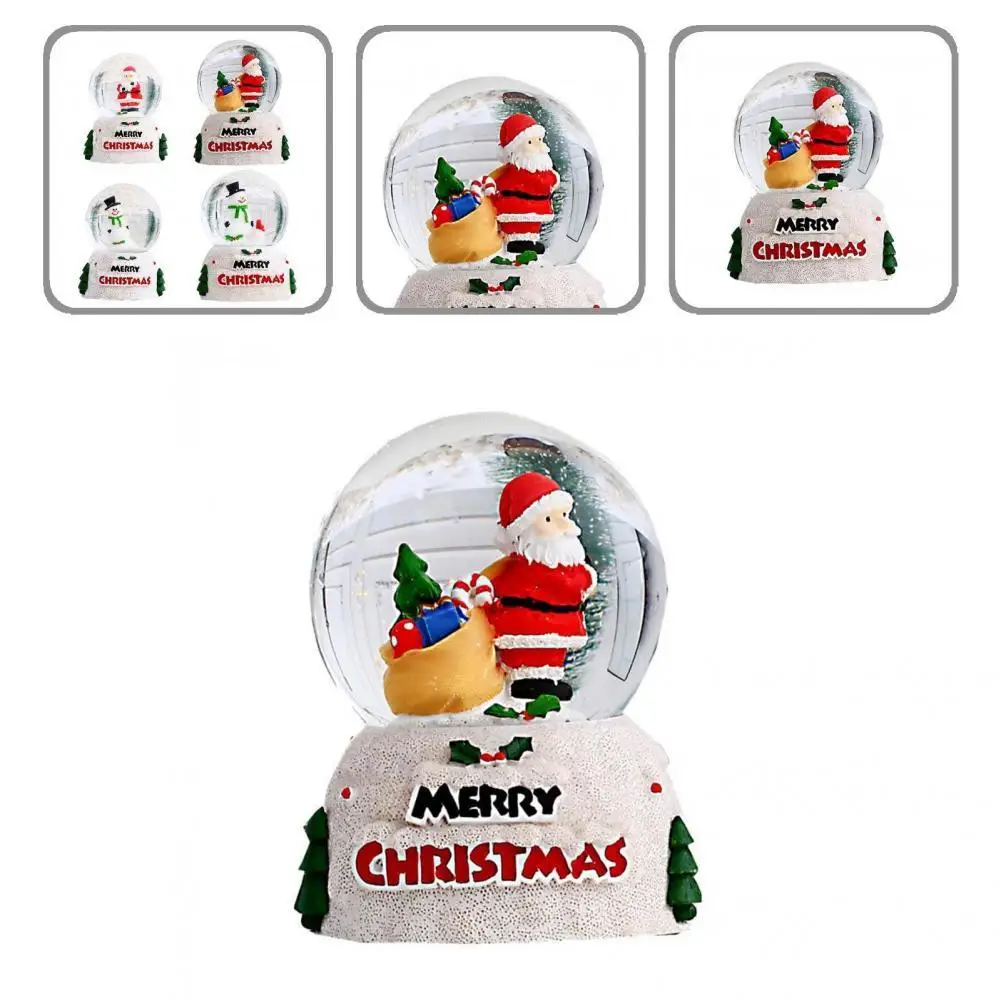 

Crystal Ball Eco-friendly Resin Santa Claus Snowman Snow Globe Exquisitely Polished Holiday Decor Christmas Snow Globe