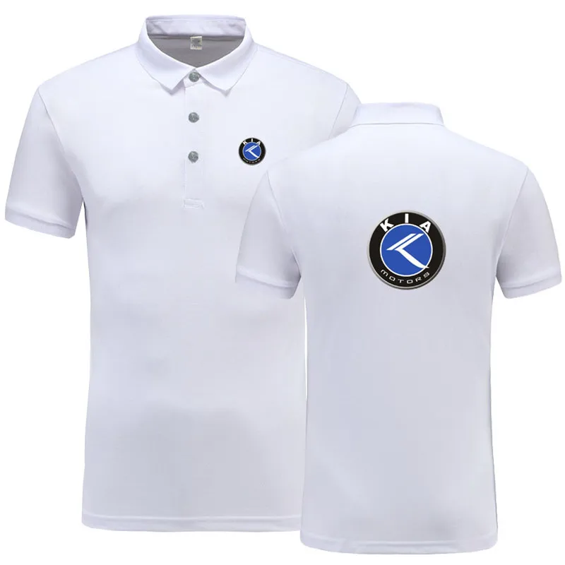 Рубашка-поло с коротким рукавом, хлопок, Повседневная деловая, с принтом логотипа KIA, лето 
Рубашка-поло с коротким рукавом, хлопок, Повседневная деловая, с принтом логотипа KIA, лето