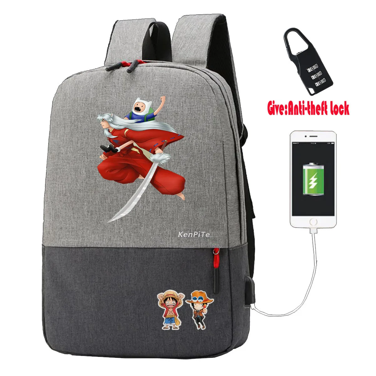 anime Inuyasha Backpack Anti-theft USB Charging women men Laptop backpack teenagers Travel backpack student book Bags
anime Inuyasha Backpack Anti-theft USB Charging women men Laptop backpack teenagers Travel backpack student book Bags