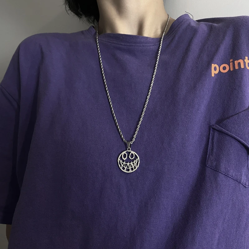 POTCET Unisex Stainless Steel Demon Smiley Titanium Steel Necklace Pendant Geometric Retro Fashion Hip Hop Party Jewelry
POTCET Unisex Stainless Steel Demon Smiley Titanium Steel Necklace Pendant Geometric Retro Fashion Hip Hop Party Jewelry