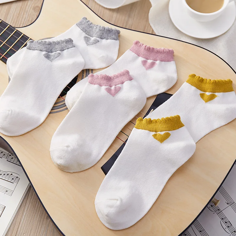 3pairs pack Sweet heart Kawaii fashion Designer Korean Simple Happy Spring Fresh women's boat socks low ankle socks white girls
3pairs pack Sweet heart Kawaii fashion Designer Korean Simple Happy Spring Fresh women's boat socks low ankle socks white girls