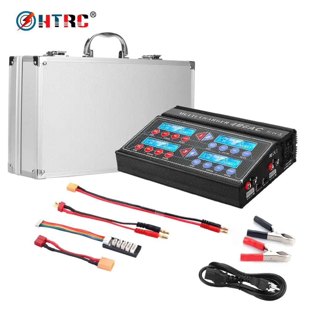 HTRC 4B6AC RC зарядное устройство Quattro 80 Вт 6A профессиональное балансирующее Dis для