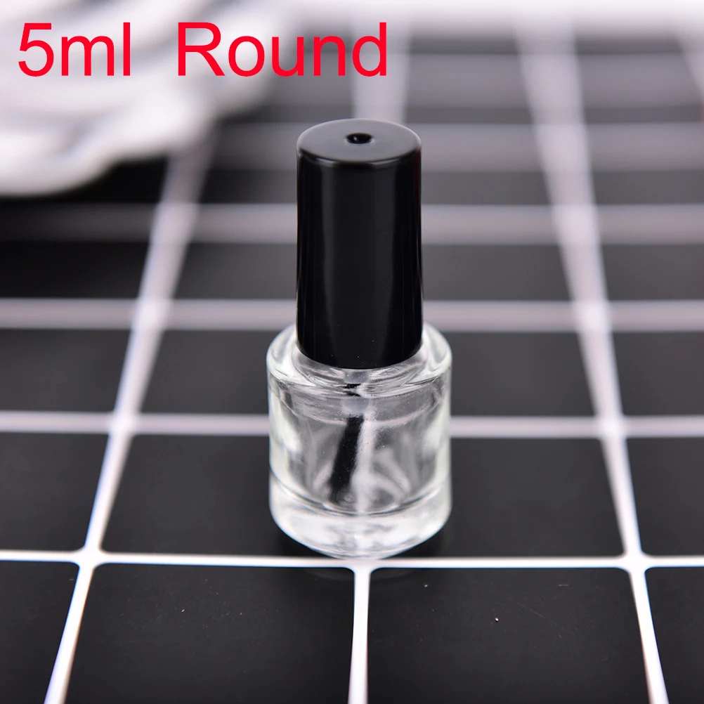 

1PCS 5ml Square Shaped Empty Nail Polish Bottle with Brush Inside Clear Nail Polish Container Bottles