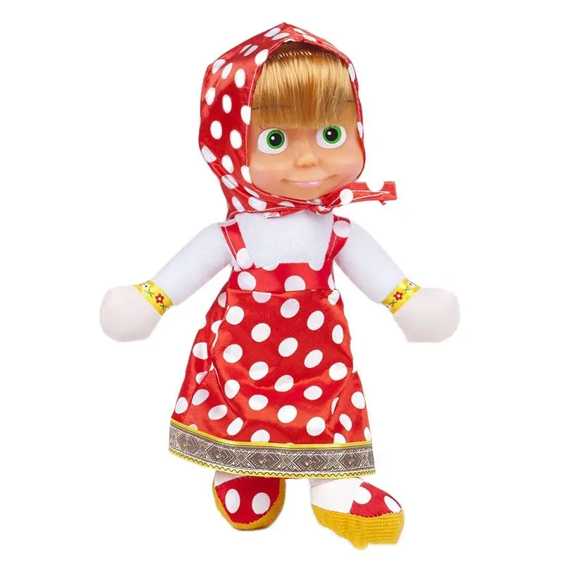 

Toy Baby Doll and Bear Cartoon 22cm Children Gift Builtin Song Music to Comfort Cute Russian Plush Martha For Kid Toys