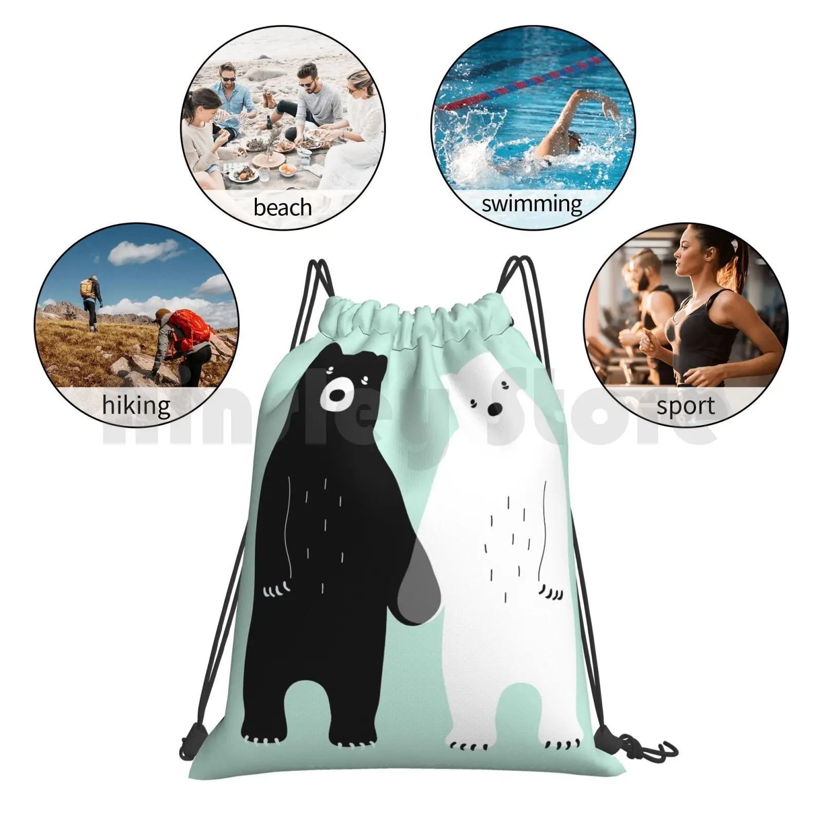 Gray Backpack Drawstring Bag Riding Climbing Gym Bag Bear Black White Gray Cute Fun Lovely Animals Andywestface
Gray Backpack Drawstring Bag Riding Climbing Gym Bag Bear Black White Gray Cute Fun Lovely Animals Andywestface