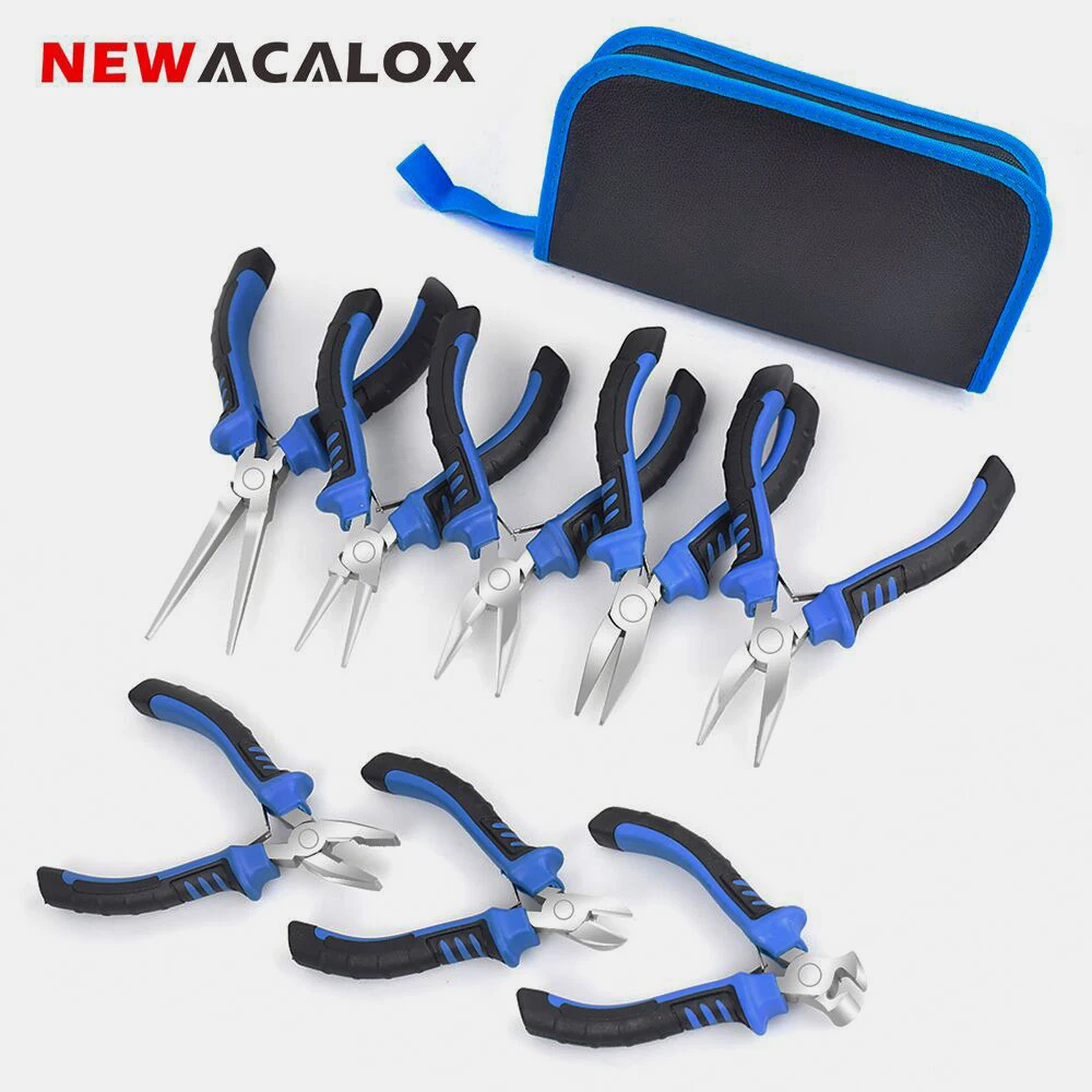 NEWACALOX 4.5" Mini Pliers Set Wire Cutters Wire Strippers Jewelry Making Tools Diagonal Pliers DIY Tool 8Pcs/lot Pliers Kit
NEWACALOX 4.5" Mini Pliers Set Wire Cutters Wire Strippers Jewelry Making Tools Diagonal Pliers DIY Tool 8Pcs/lot Pliers Kit