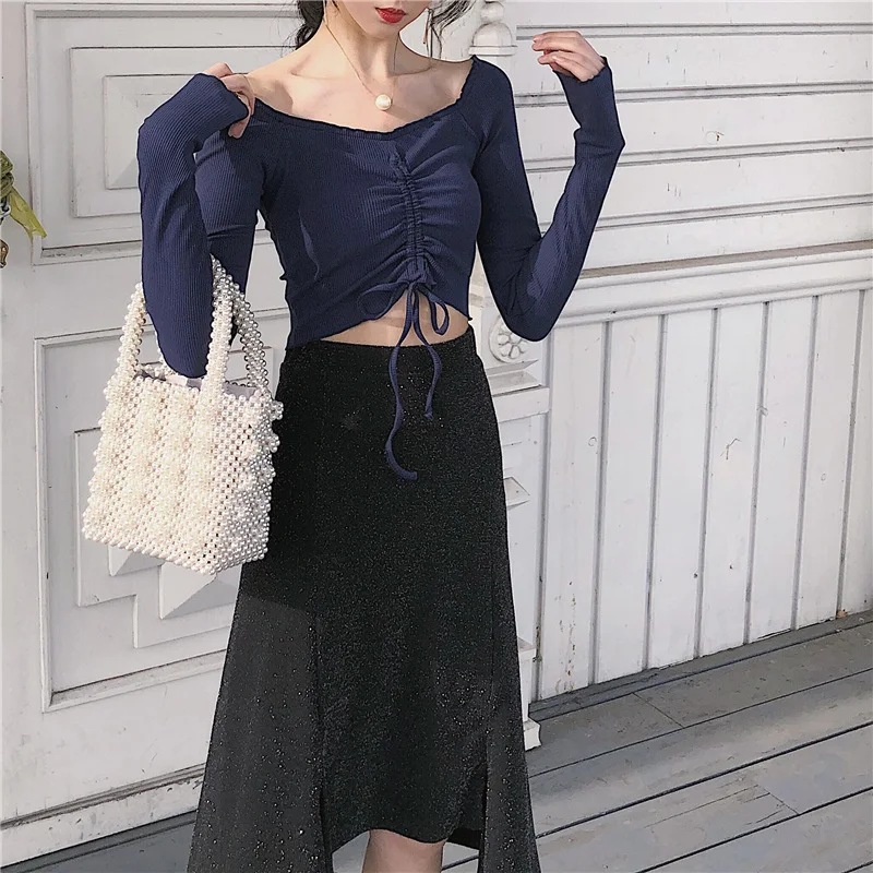 sweet full square collar crop top Women's Clothing Spring and autumn Harajuku style T-Shirts camisa feminina high quality hot
sweet full square collar crop top Women's Clothing Spring and autumn Harajuku style T-Shirts camisa feminina high quality hot