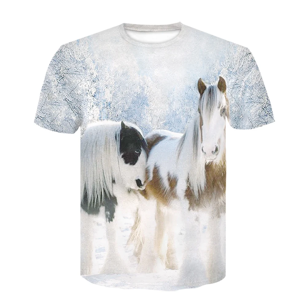 Brand design T Shirt breathable summer unisex short-sleeved t-shirts Animal Horse Harajuku 3D Print men/women comfortable Tops 
Brand design T Shirt breathable summer unisex short-sleeved t-shirts Animal Horse Harajuku 3D Print men/women comfortable Tops