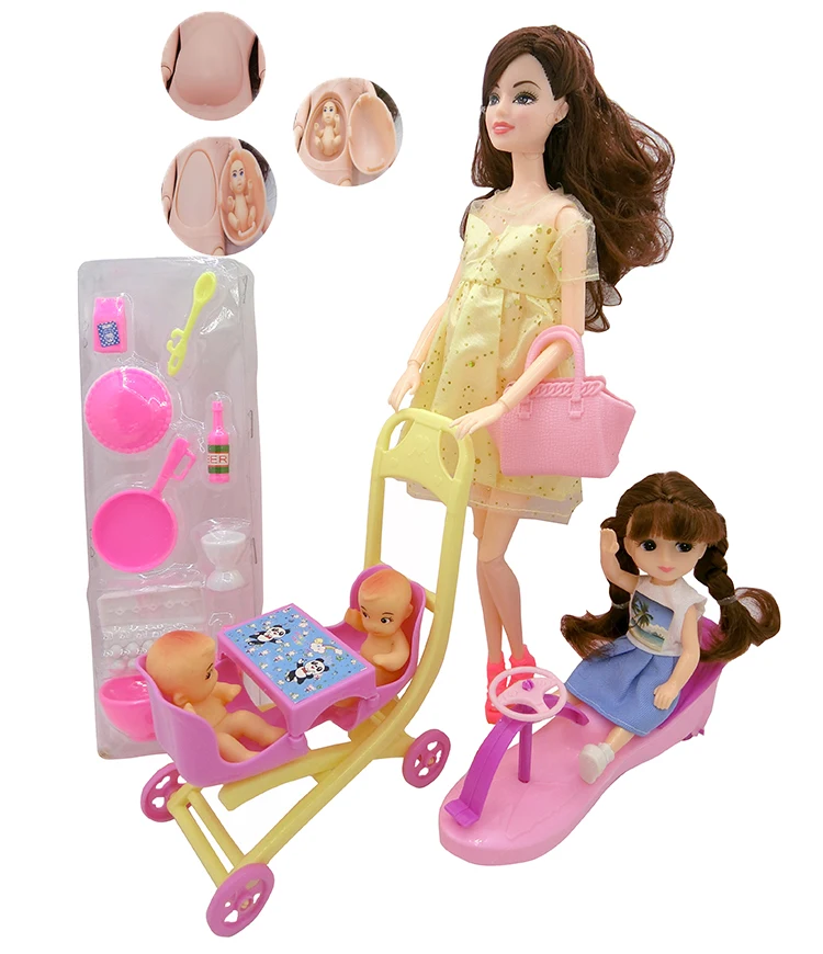 11.5 "2020 Latest Fashion Pregnant Barbies + Baby Stroller + 4 Small Babies +1 Clothes Children Plastic Toy Accessories
11.5 "2020 Latest Fashion Pregnant Barbies + Baby Stroller + 4 Small Babies +1 Clothes Children Plastic Toy Accessories