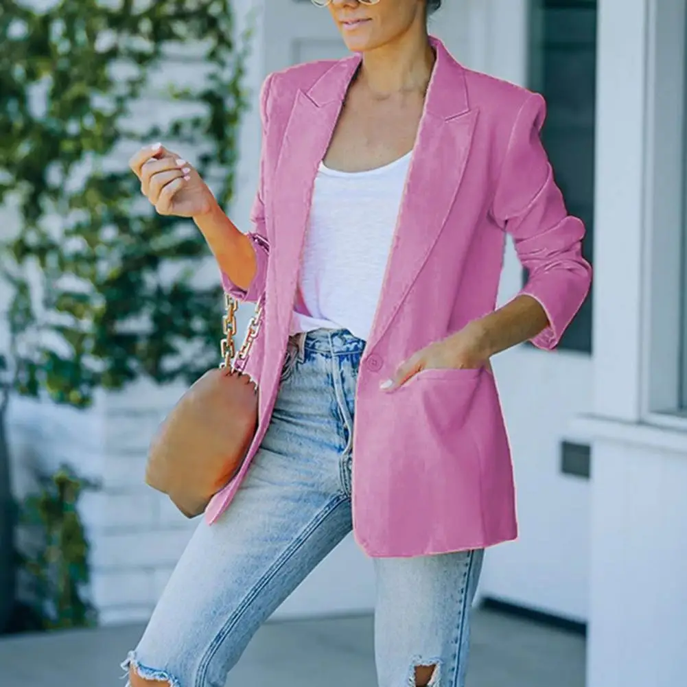Graceful Popular Turndown Collar One Button Suits Pockets Coat Lady Office Lady Blazer Lapel for Dating
Graceful Popular Turndown Collar One Button Suits Pockets Coat Lady Office Lady Blazer Lapel for Dating