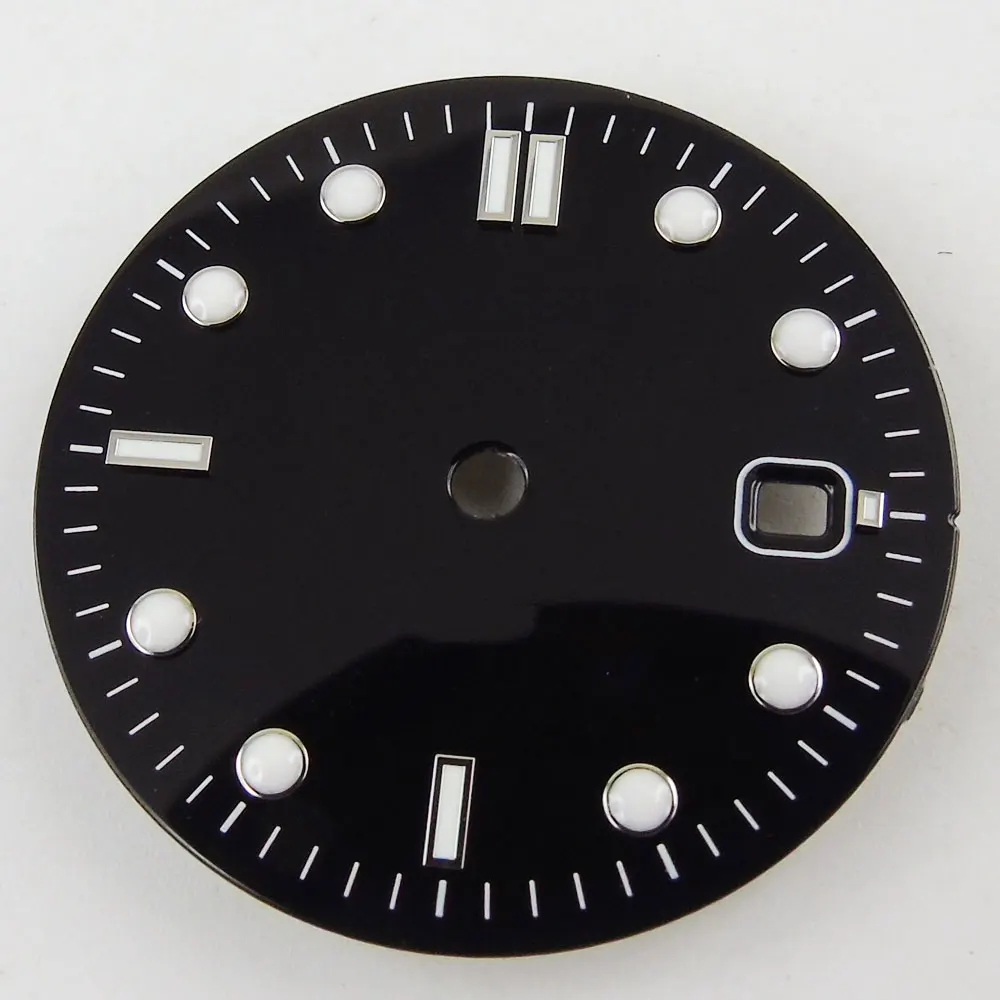 High quality 31mm black stainless steel sterile watch dial with date window fit Miyota 8215 Mingzhu2813 automatic movement
High quality 31mm black stainless steel sterile watch dial with date window fit Miyota 8215 Mingzhu2813 automatic movement