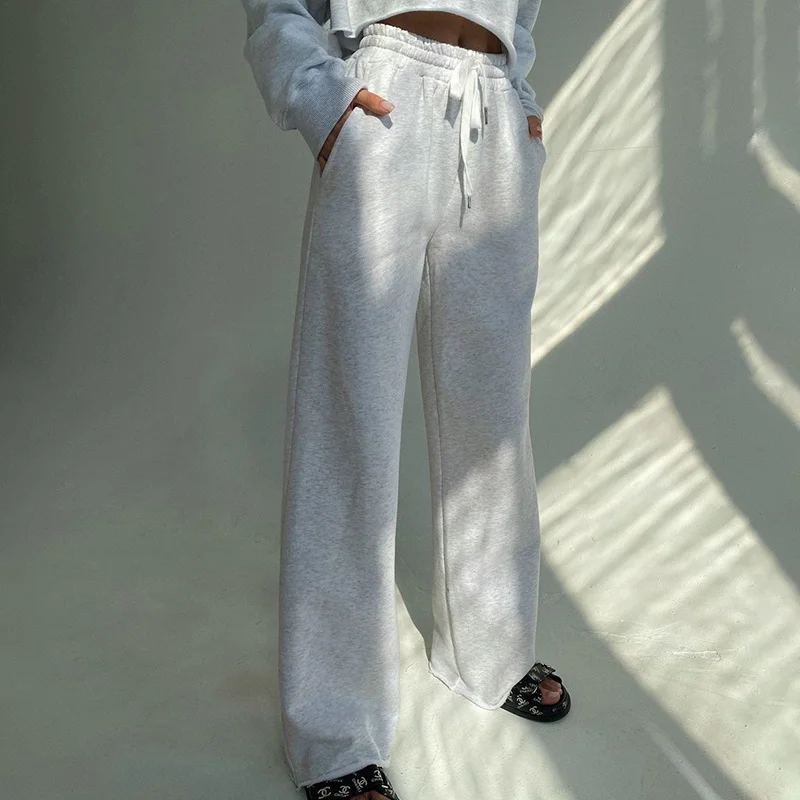 Casual Joker Loose Lace-up Wide-leg Pant Drawstring Sports Women's Straight Pants Soft Cotton Elastic Casual Pants Autumn Winter
Casual Joker Loose Lace-up Wide-leg Pant Drawstring Sports Women's Straight Pants Soft Cotton Elastic Casual Pants Autumn Winter