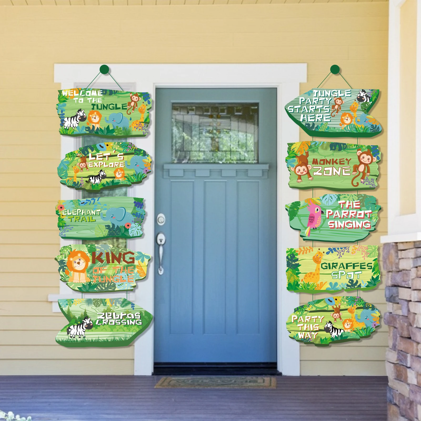 Lion Jungle Animals Party Decorations Wild One Party Hanging Banner Door Couplet Decoration Birthday Baby Shower Party Supplies
Lion Jungle Animals Party Decorations Wild One Party Hanging Banner Door Couplet Decoration Birthday Baby Shower Party Supplies
