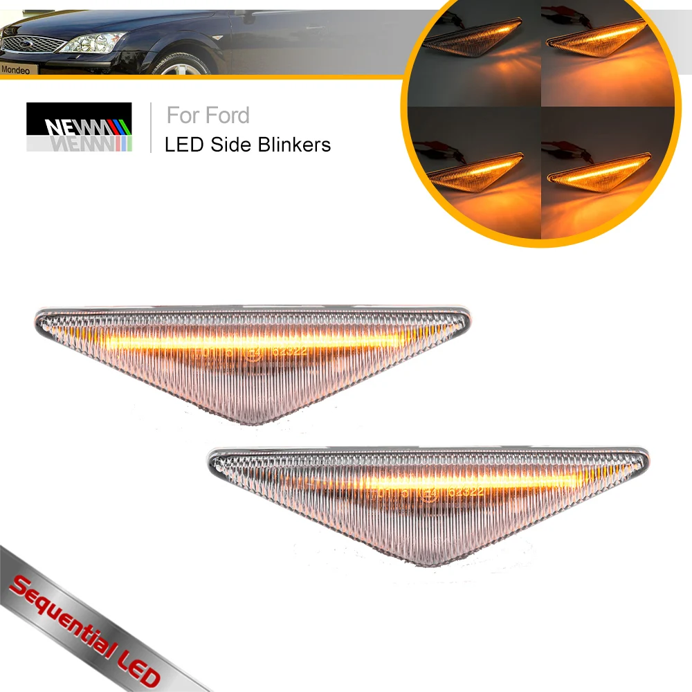 LED Sequential Fender Side Blinker Light Repeaters for Ford Focus MK1 & MK1.5 Mondeo Mk3 Mk III B5Y Canbus Error Free Indicators
LED Sequential Fender Side Blinker Light Repeaters for Ford Focus MK1 & MK1.5 Mondeo Mk3 Mk III B5Y Canbus Error Free Indicators