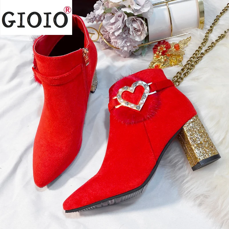 2021 Winter Women's boots Zipper Fashion High Heel Boots Women Sexy Wedding Party Dress Boots Red Female Rhinestone Martin Boots
2021 Winter Women's boots Zipper Fashion High Heel Boots Women Sexy Wedding Party Dress Boots Red Female Rhinestone Martin Boots