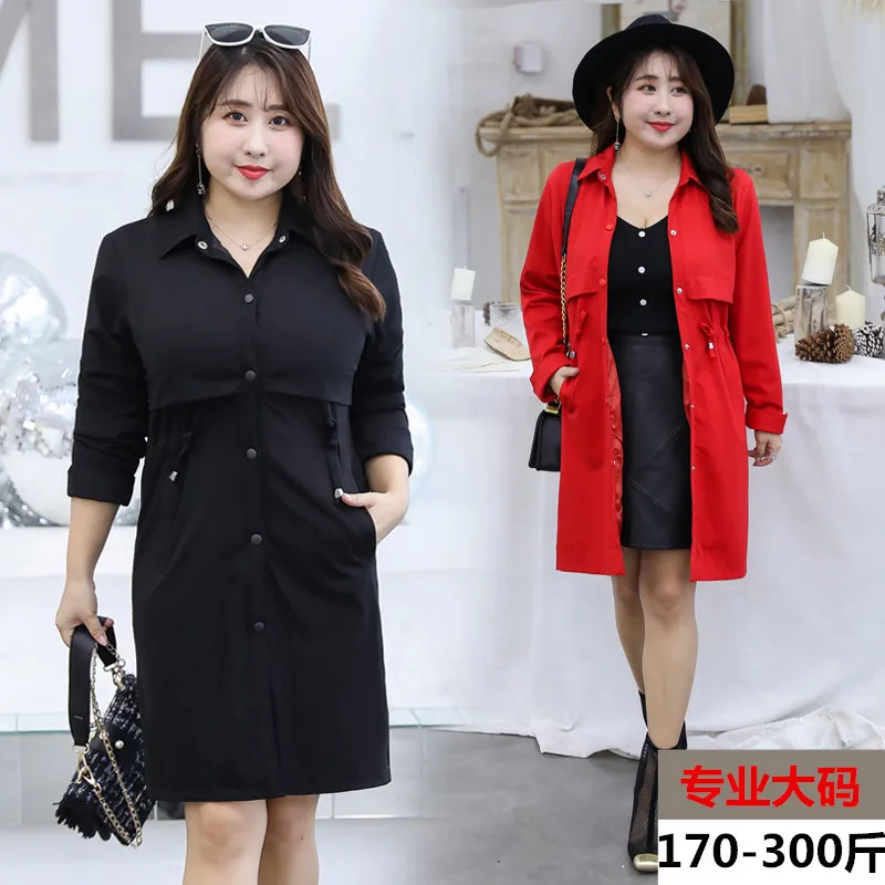 8XL Plus Size Trench Coat Spring Autumn Long Sleeve Single-breasted Long Windbreaker Outerwear Women's Red Black Casual Coats K8
8XL Plus Size Trench Coat Spring Autumn Long Sleeve Single-breasted Long Windbreaker Outerwear Women's Red Black Casual Coats K8