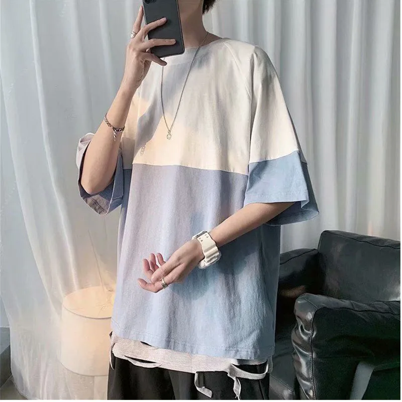 2021 Men's T-shirts Large Size Pacthwork Short-sleeve O Neck Loose Men's Summer Korean Style Harajuku T-shirts Men's Clothing
2021 Men's T-shirts Large Size Pacthwork Short-sleeve O Neck Loose Men's Summer Korean Style Harajuku T-shirts Men's Clothing