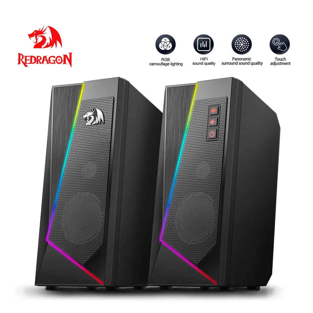Redragon наковальня GS520 aux 3 5 мм стерео звучания музыки RGB игровая колонки звуковая