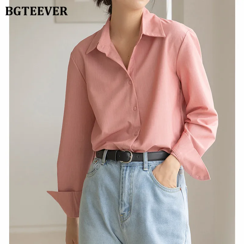 BGTEEVER 2021 Весенние новые белые рубашки элегантная женская блузка с отложным воротником Топы с длинным рукавом однобортные однотонные рубашк... 
BGTEEVER 2021 Весенние новые белые рубашки элегантная женская блузка с отложным воротником Топы с длинным рукавом однобортные однотонные рубашк...