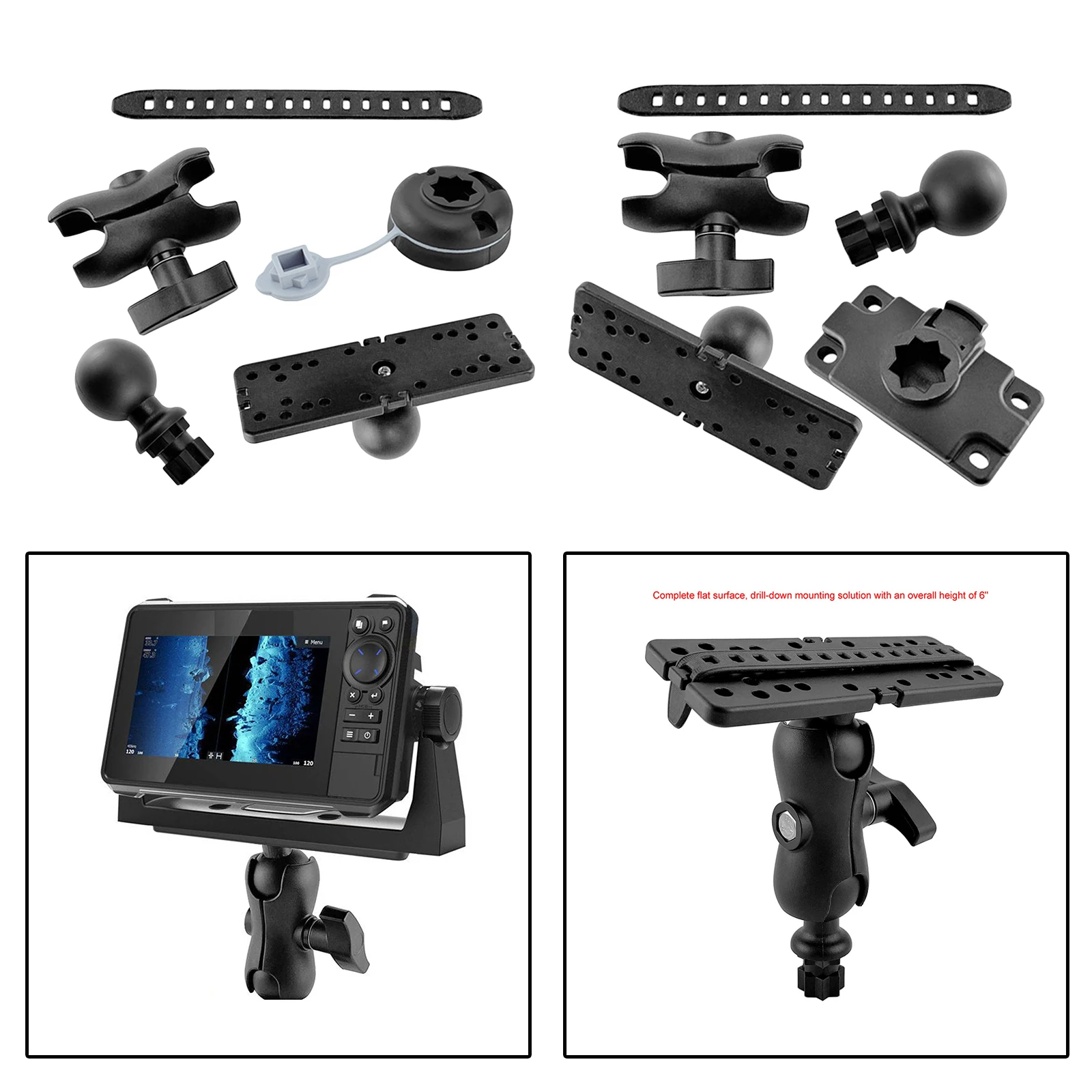 360 Degree Swivel Boat Fish Finder Mount Electronics GPS Mounting Holder Plate for Fishing Boat, Kayak
360 Degree Swivel Boat Fish Finder Mount Electronics GPS Mounting Holder Plate for Fishing Boat, Kayak